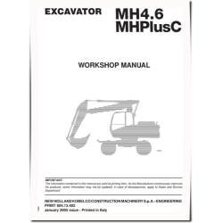 New Holland MH Plus C and MH4.6 Wheeled Excavators Workshop Manual (60413482)