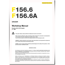 F156.6 and F156.6A Motor Graders Workshop Manual (60413572)