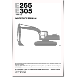 New Holland E265 and E305 Tier 3 Crawler Excavators Workshop Manual (60413674)