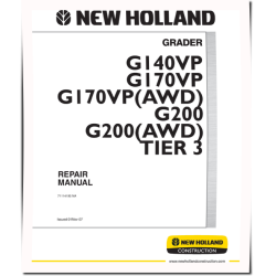 G140VP, G170VP, G170VP AWD, G200 and G200 AWD Tier 3 Motor Graders (Latin America) Repair Manual (71114195NA)