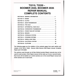 T2210, T2220, Boomer 2030 and 2035 Compact Tractors Repair Manual (84122964)