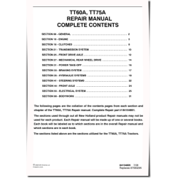 TT60A and TT75A Tractors Repair Manual (84154801)