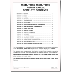 T5040, T5050, T5060 and T5070 Tractors Repair Manual (84195945)