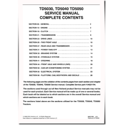 TD5030, TD5040 and TD5050 Tractors Service Manual (84221704)