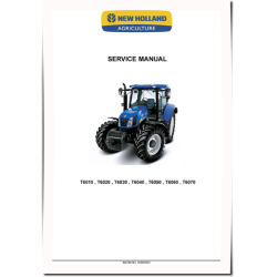 T6010, T6020, T6030, T6040, T6050, T6060 and T6070 Tractors Service Manual (84276574A)