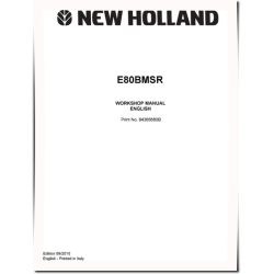 New Holland E80BMSR Tier 3 Crawler Excavators Workshop Manual (84365680B)