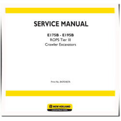 New Holland E175B and E195B Tier 3 Crawler Excavators Service Manual (84392407A)