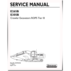 New Holland E265B and E305B Tier 3 Crawler Excavators Service Manual (84392423A)