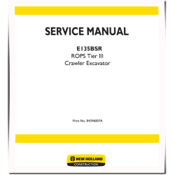 New Holland E135BSR Tier 3 Crawler Excavators Workshop Manual (84396007A)