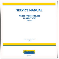 T8.270, T8.295, T8.325, T8.355 and T8.385 Tractors Service Manual (84417609)