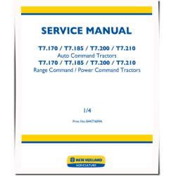 Auto Command, Power Command, Range Command T7.170, T7.185, T7.200 and T7.210 Tractors Service Manual (84477609A)