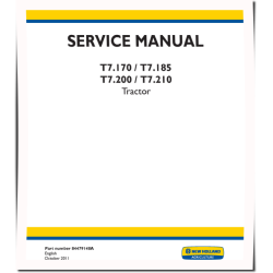 T7.170, T7.185, T7.200 and T7.210 Tractors Service Manual (84479148A)