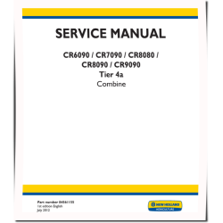 CR6090, CR7090, CR8080, CR8090 and CR9090 Tier 4A Combines Service Manual (84561155)