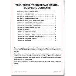 TC18, TC21D and TC24D Compact Tractors Repair Manual (87012847)