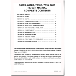 5610S, 6610S, 7010, 7610S and 8010 Tractors Repair Manual (87032901)
