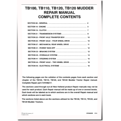 TB100, TB110 and TB120 Mudder Tractors Repair Manual (87046217)