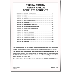 TC29DA and TC33DA Compact Tractors Repair Manual (87057407)