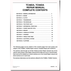 TC48DA and TC55DA Compact Tractors Repair Manual (87357371)