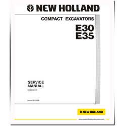 New Holland E30 and E35 Compact Excavators Service Manual (87360586NA)
