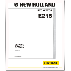 New Holland E215 Crawler Excavators (North American Edition) Service Manual (87360601NA)