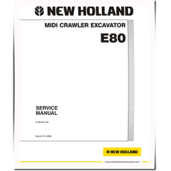New Holland E80 Midi Hydraulic Excavators (North American Edition) Service Manual (87360644NA)