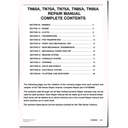 TN60A, TN70A, TN75A, TN85A and TN95A Tractors Repair Manual (87393899)