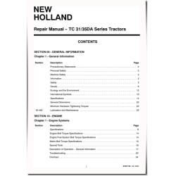 TC31DA and TC35DA Compact Tractors Repair Manual (87537118)