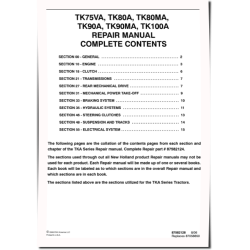 TK100A, TK75VA, TK80A, TK80MA, TK90A and TK90MA Crawler Tractors Repair Manual (87582124)