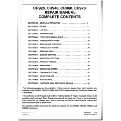 CR920, CR940, CR960 and CR970 Combines Repair Manual (87600552)