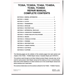 TC35A, TC35DA, TC40A, TC40DA, TC45A and TC45DA Compact Tractors Repair Manual (87618714)