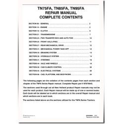 TN75FA, TN85FA and TN95FA Tractors Repair Manual (87675643)