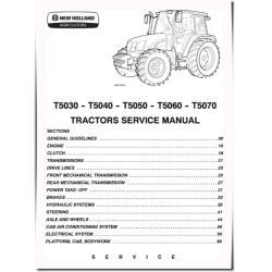 T5030, T5040, T5050, T5060 and T5070 Tractors Service Manual (87679925A)