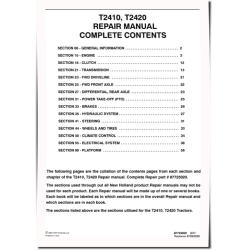 T2410 and T2420 Tractors Repair Manual (87725020)
