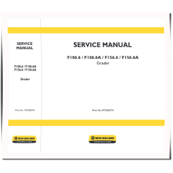 F106.6, F106.6A, F156.6 and F156.6A Motor Graders Workshop Manual (87726937A)