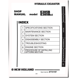 New Holland E385B and E385B LC Hydraulic Excavators (Middle East) Workshop Manual (87731197)
