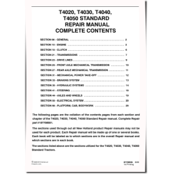 T4020, T4030, T4040 and T4050 Standard Tractors Repair Manual (87758551)