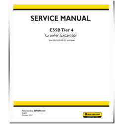 New Holland E55B (SN from PS02-00101) Tier 4 Compact Excavators (North American Edition) Service Manual (S5PS0003E01)