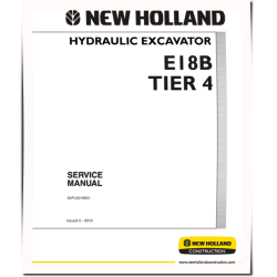 New Holland E18B TIER 4 Compact Excavators (North American Edition) Service Manual (S5PU0019E01)