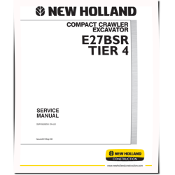 New Holland E27B SR (SN from 5-16540) Tier 4 Compact Excavators (North American Edition) Service Manual (S5PV0020E01EN-US)
