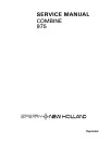 New Holland 975 Combines Service Manual (40097510)