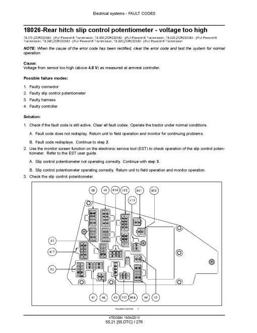 New Holland T8.275, T8.300, T8.330, T8.360 and T8.390 Tractors with PST Service Manual (47533594)