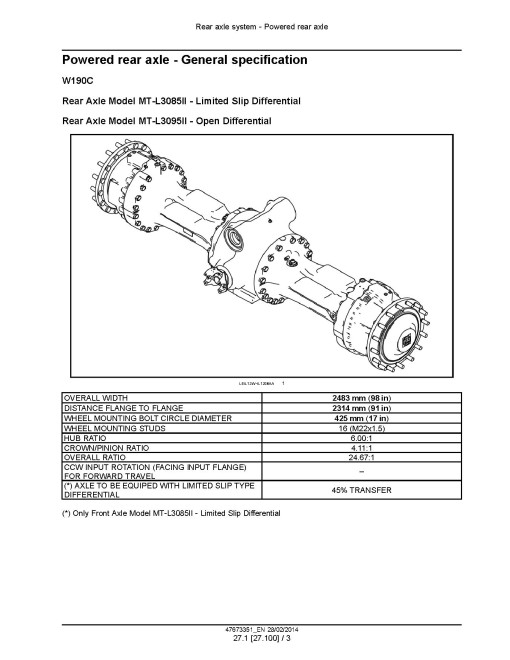 New Holland W190C and W230C Tier 4A (interim) Wheeled Loaders Service Manual (47673351) New Holland W190C and W230C Tier 4A (interim) Wheeled Loaders Service Manual (47673351)