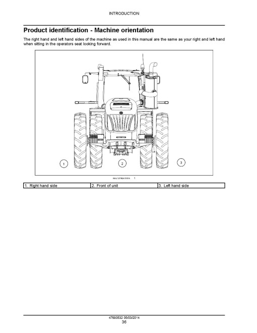 New Holland T9.435, T9.480, T9.530, T9.565, T9.600, T9.645 and T9.700 4WD Articulated Tractors Tier 4B Final (North American Edition) Service Manual (47680532)