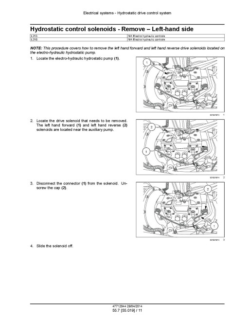 New Holland L213 (SN from NDM458999) and L216 (SN from NDM477925) Tier 4B Final Skid Steer Loaders Service Manual (47712044)