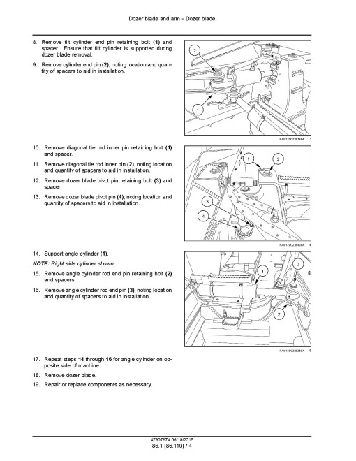 New Holland D125C (SN from NDDC12500,  NEDC12500, NFDC12500) Stage IIIB  Crawler Dozers Service Manual (47907874)