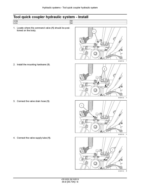 New Holland C238 Compact Track Loaders and L234 Skid Steer Loaders (Tier 4B final) Service Manual (47916233)