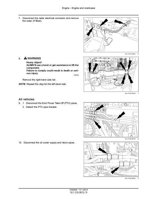 New Holland T7.175, T7.190, T7.210, AutoCommand T7.175, T7.190, T7.210 and T7.225 Stage IV Tractors (Europe) Service Manual (47936461)