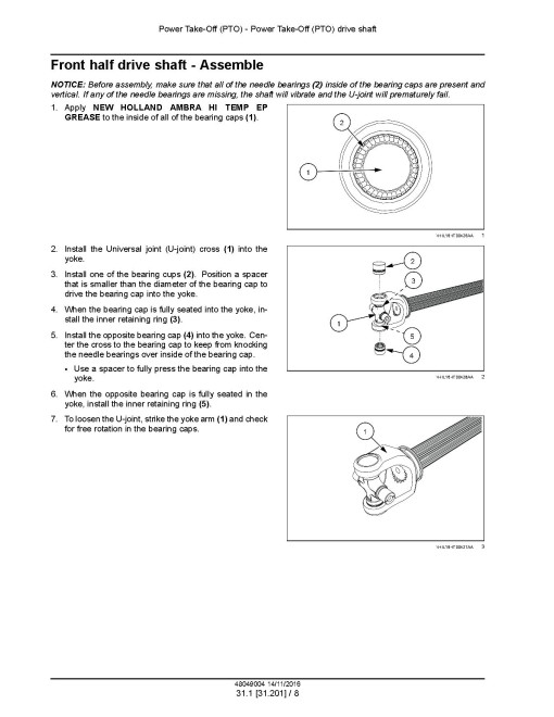 New Holland Discbine 313 and 316 Disk Mower-Conditioners Service Manual (48049004)