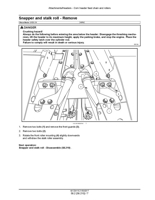 New Holland MaizeMaster 9105-24 Corn Headers Service Manual (48123416)