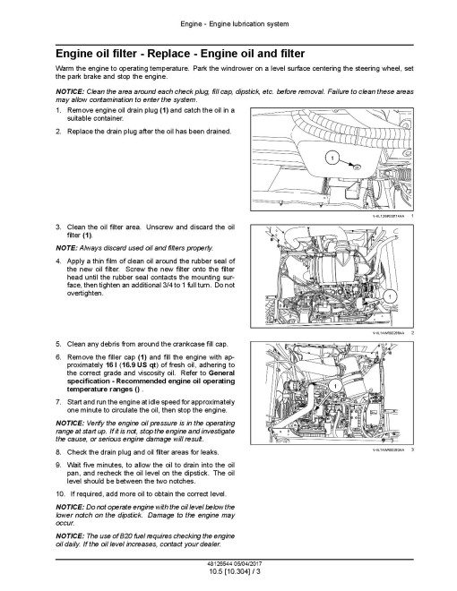 New Holland Speedrower 220 and 260 Tier 4B Final Self-Propelled Windrowers (North America) Service Manual (48126544)